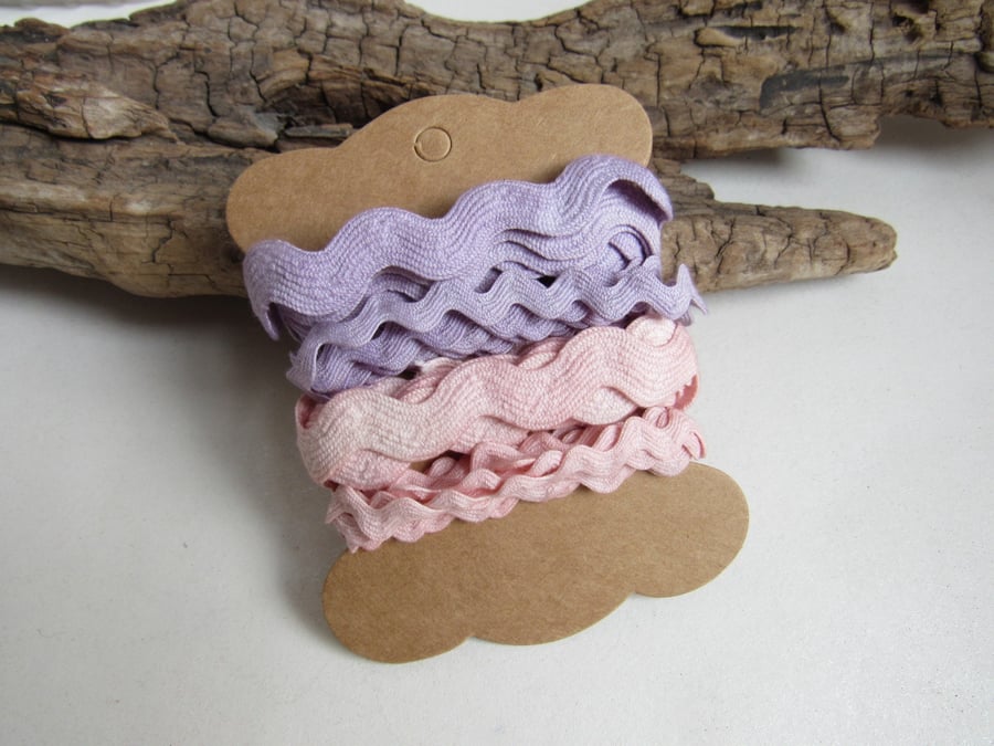 Brazilwood Logwood Natural Dye Pink Purple Cotton Ricrac Tape