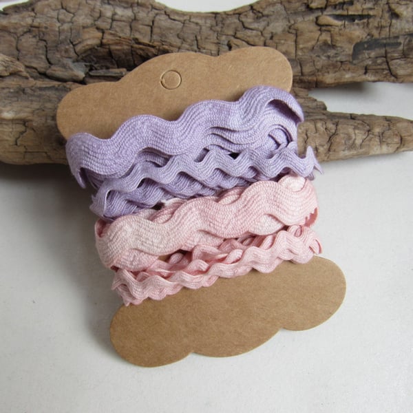 Brazilwood Logwood Natural Dye Pink Purple Cotton Ricrac Tape