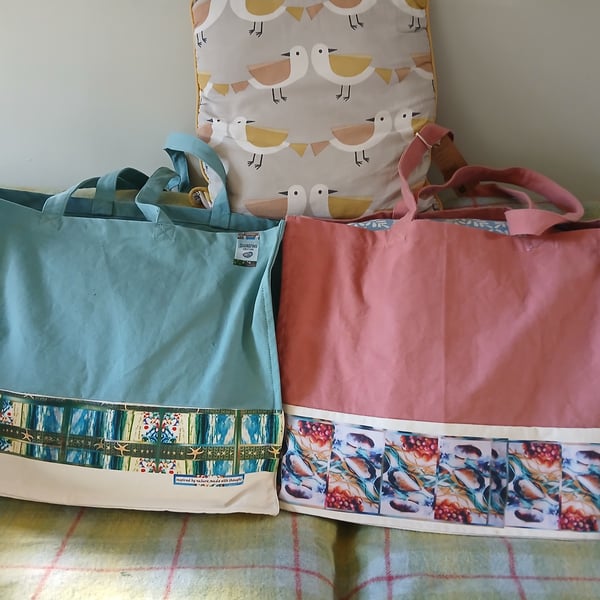 Colour block big shopper
