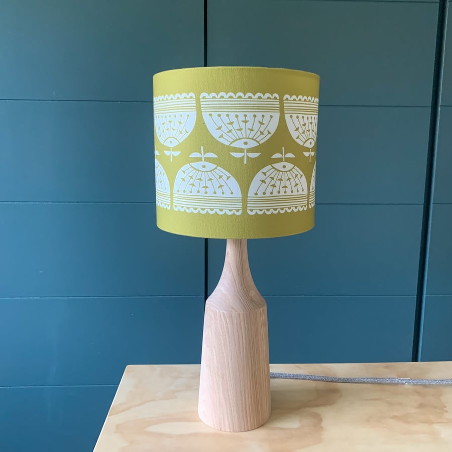 Flower Handmade Lampshade - Olive yellow (20cm diameter)