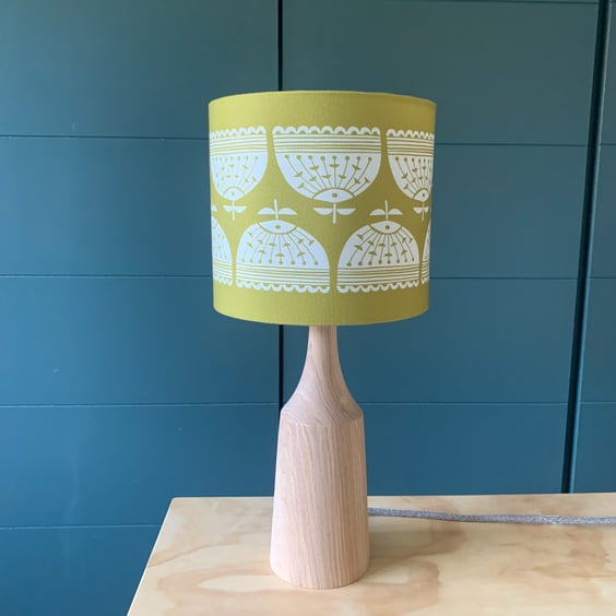 Flower Handmade Lampshade - Olive yellow (20cm diameter)