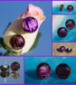 Purple and Gold Dichroic Glass Earrings on Silver Studs - 2511 - Image 8