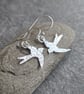 Sterling silver swallow earrings, Bird lover gift