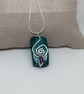 Emerald Glass and Silver Spiral Pendant - Image 2