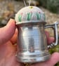Pincushion in a vintage miniature pewter tankard