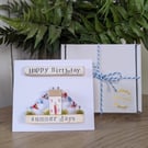 Birthday Card With Removable Wooden Cottage Gift