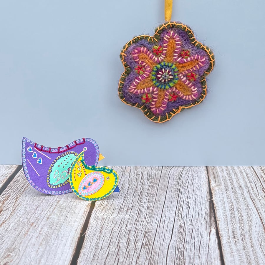 Felted hanging decoration - Bright Star