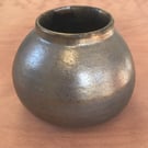 Stoneware antique gold moon jar - vase