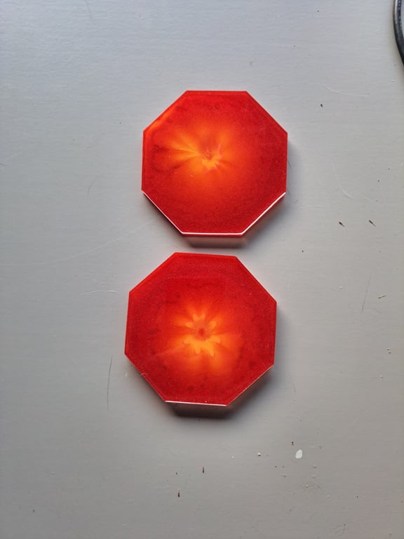 Set of 4 Handmade Resin Coaster – "Summer Blossom"