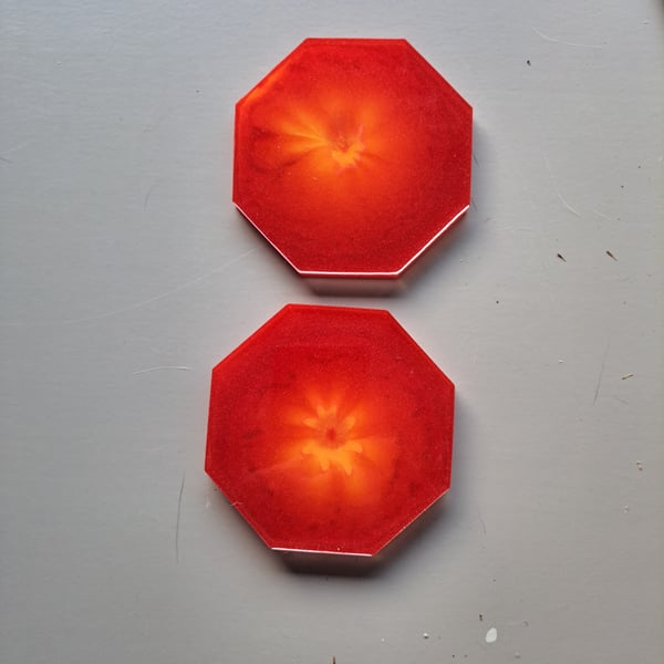 Set of 4 Handmade Resin Coaster – "Summer Blossom"