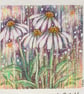 Miniature - Echinacea Coneflowers drawing, original art, original floral mini - Image 5