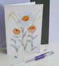 Hand Painted Wildflower Greetings Card with Envelope - Left Blank inside - Image 7