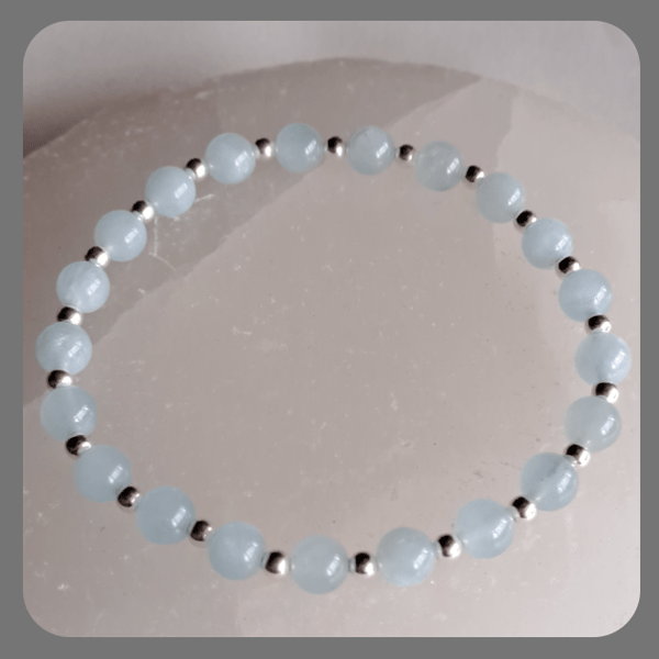 Aquamarine and sterling silver bracelet