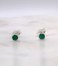 Green Onyx Facet 3mm Gemstone 6 Prong Sterling Silver Stud Earrings. - Image 6