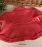 Designer Baby Girl's Hand Knitted Orange Cardigan 6-12 Months  - Image 3