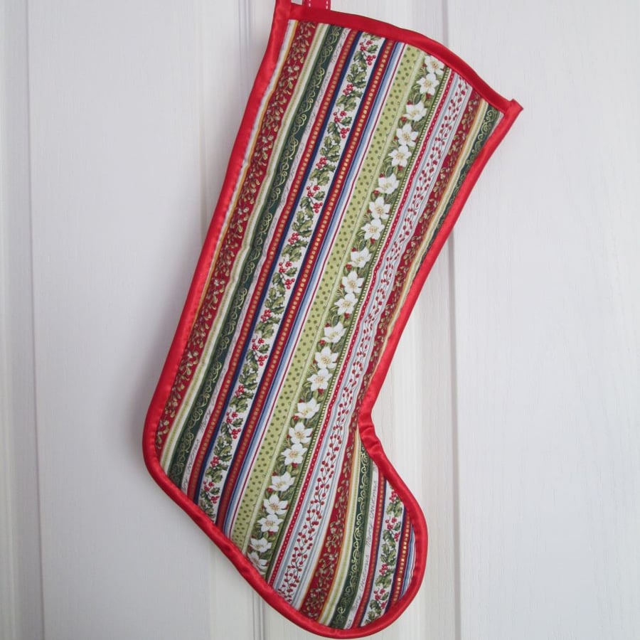 SALE - Vintage Stripe Christmas Stocking