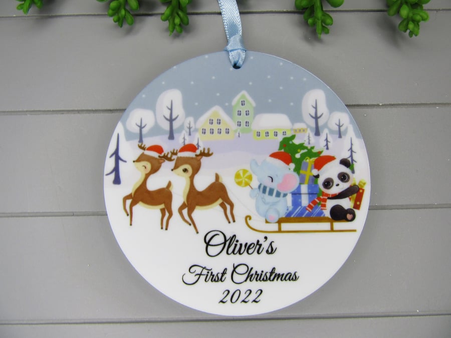 Personalised Baby's First Christmas 2023 Ornament Keepsake, New Baby's 1st Xmas