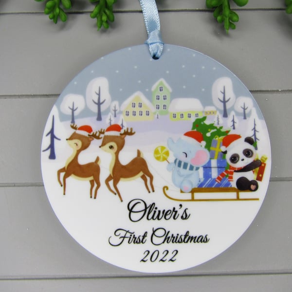 Personalised Baby's First Christmas 2024 Ornament Keepsake, New Baby's 1st Xmas