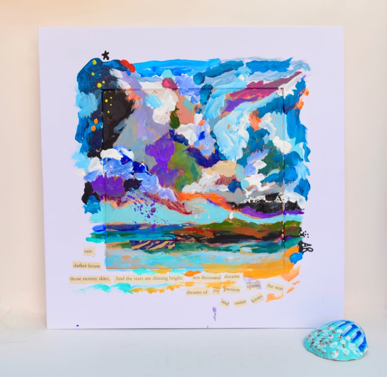 Ten Thousand Dreams – Original Coastal Collage Artwork