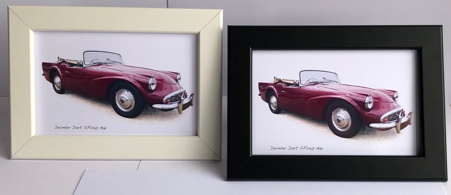 Daimler Dart SP250 1961 - 4x6" Photograph in a Black or White frame