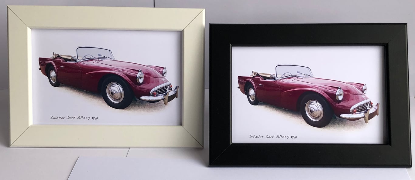 Daimler Dart SP250 1961 - 4x6" Photograph in a Black or White frame