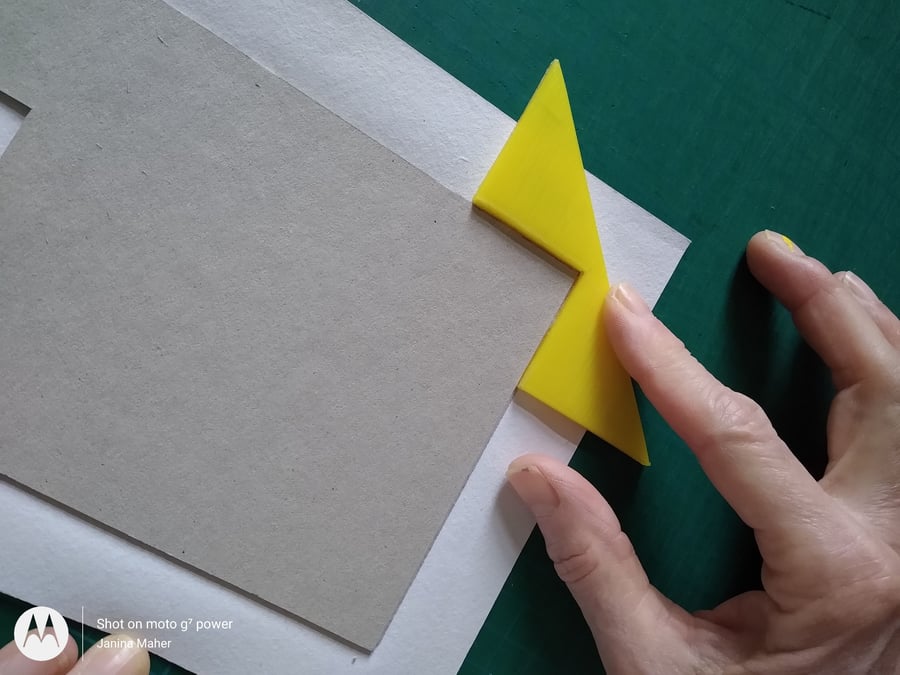 Corner Gizmo for perfect bookbinding corners - yellow