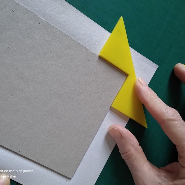 Corner Gizmo for perfect bookbinding corners - yellow