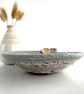 Small Grey Rope Bowl with Pink Floral Fabric Trim - Image 4
