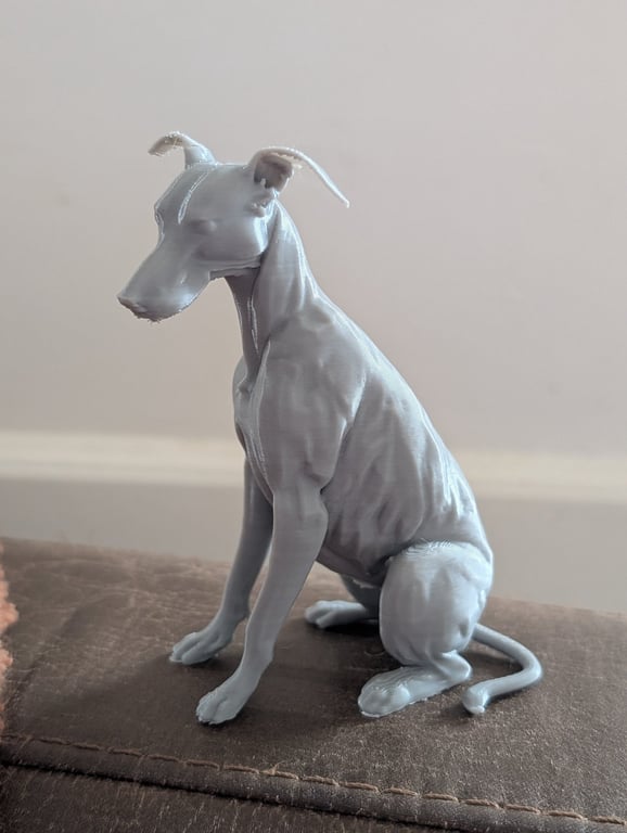 Greyhound lurcher whippet dog sculpture miniature, 3D printed
