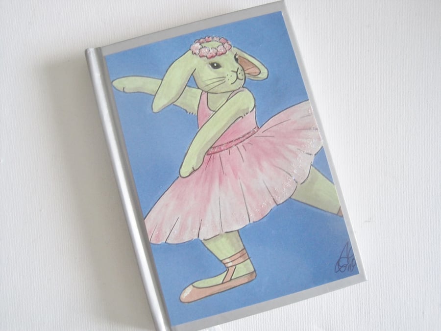 Notebook Ballet Dancing Bunny Rabbit in Pink Tutu