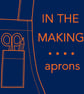 Pleated Pinafore Makers Apron, Concealed Deep Pockets. Navy No14 SAMPLE - Image 10