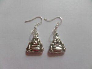 buddha charm hook earrings