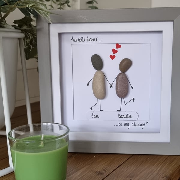 Personalised Forever Love Pebble Picture