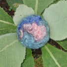 Blue and Pale pink Planet Brooch
