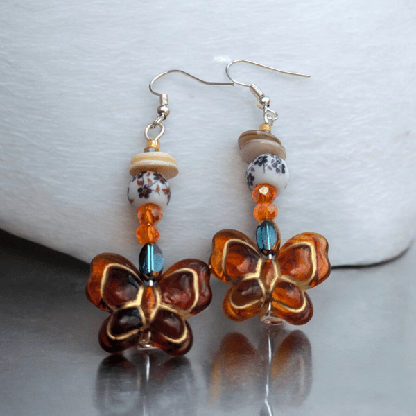 Handmade Upcycled Unique Pretty Boho Earrings 