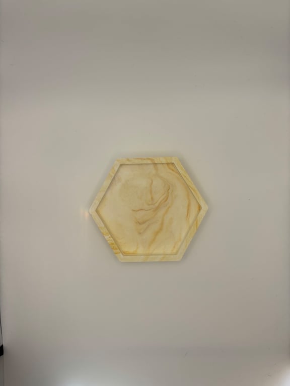 Eco resin hexagonal coaster