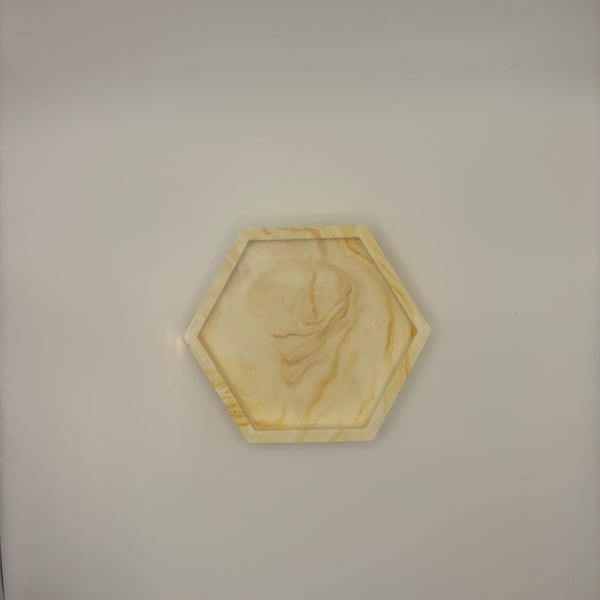 Eco resin hexagonal coaster