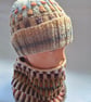 Lovely soft hand knitted Neck warmer and hat