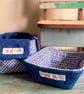 Handmade Fabric Jewellery Dish and Small Accessory Basket Set