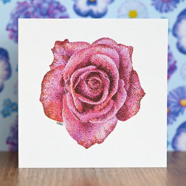 Rose Blank Floral Card