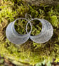 Large sterling silver round Megaluna earrings oxidised or bright finish - Image 9