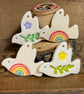 Perfectly Imperfect Set of four lightweight ceramic dove decorations