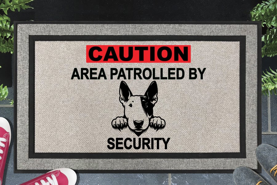 Bull Terrier Security Door Mat - All Weather Doormat - 45x70cm 