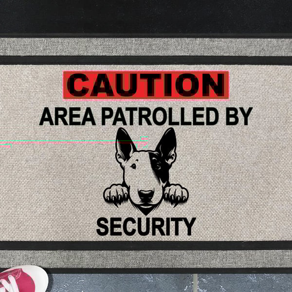 Bull Terrier Security Door Mat - All Weather Doormat - 45x70cm 