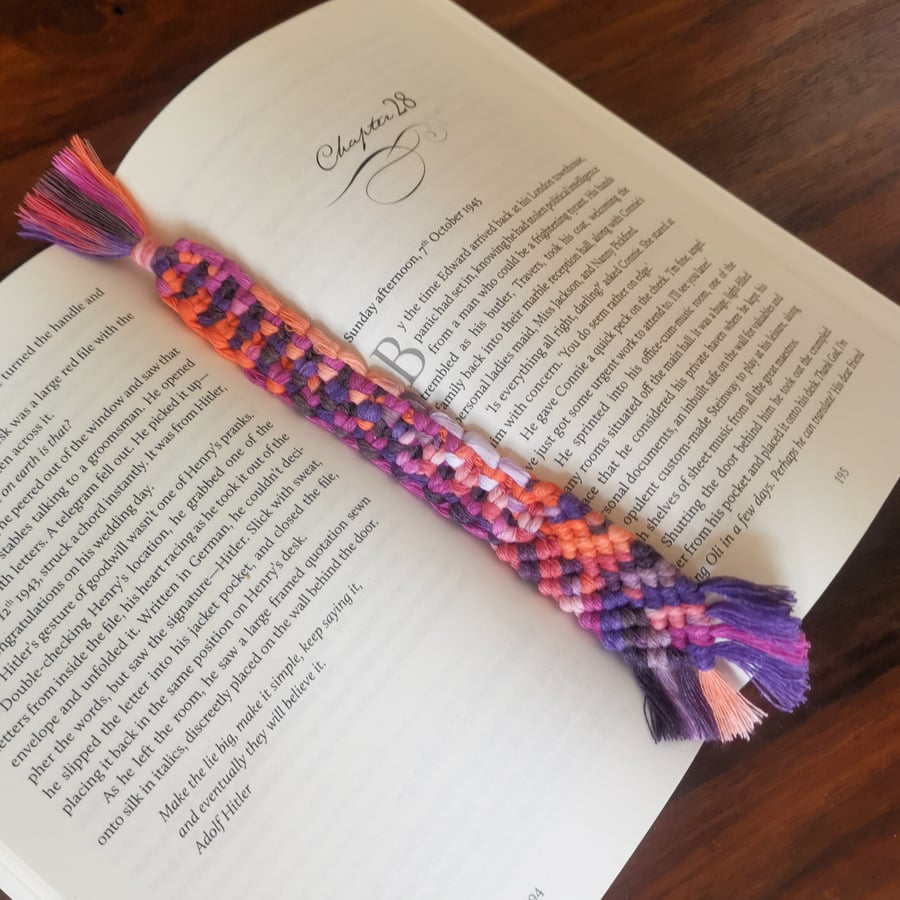 Bookmark - Handmade Macrame, Boho Inspired - Sunset FREE UK P&P