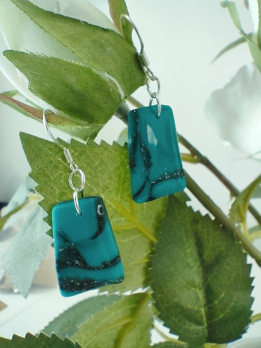 Imitation Turquoise Polymer Clay Earrings