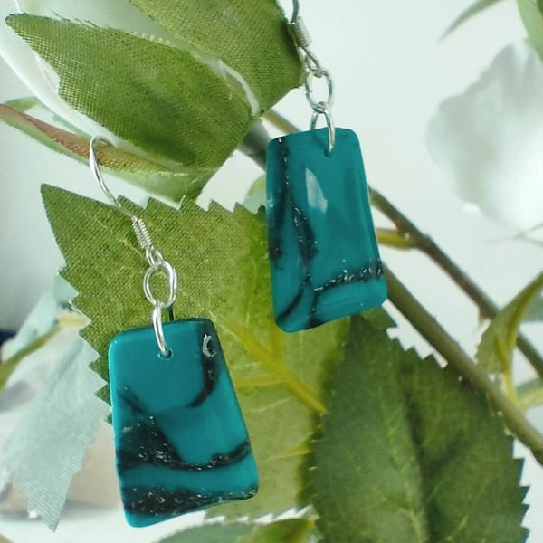 Imitation Turquoise Polymer Clay Earrings