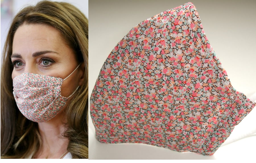 Face Mask Liberty Pepper Pink Ditsy Floral Flowers Kate Middleton
