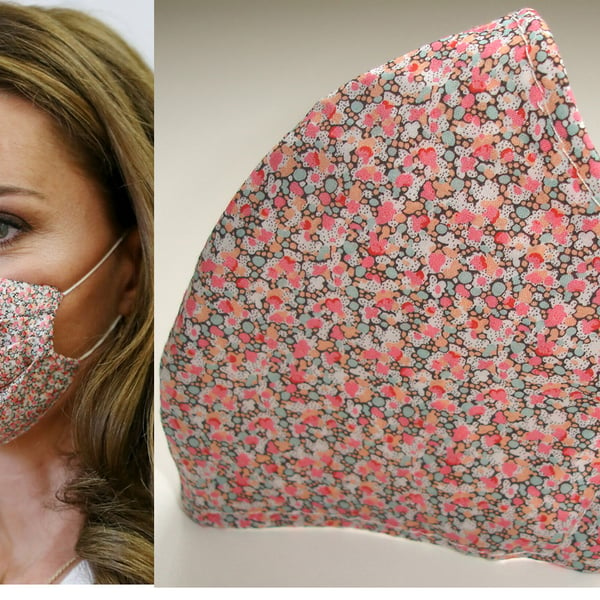 Face Mask Liberty Pepper Pink Ditsy Floral Flowers Kate Middleton