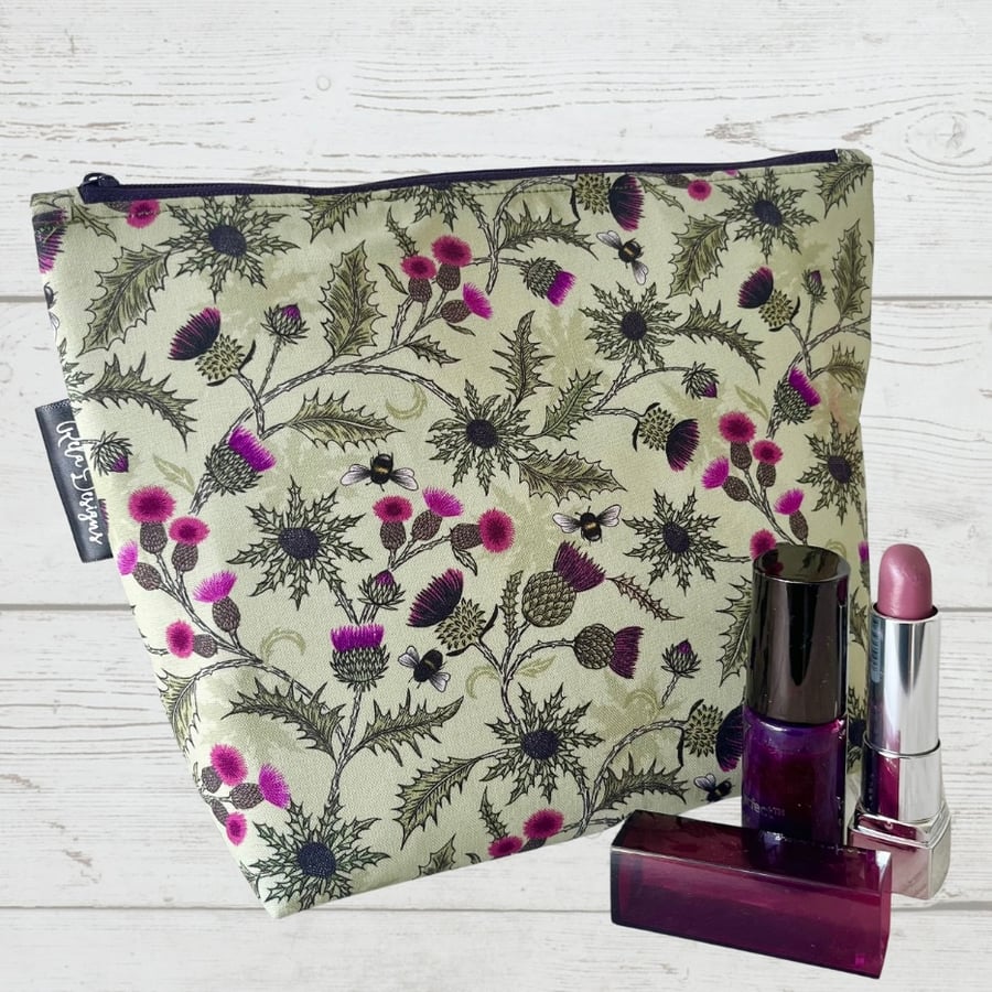 Makeup bags thistles and bees 